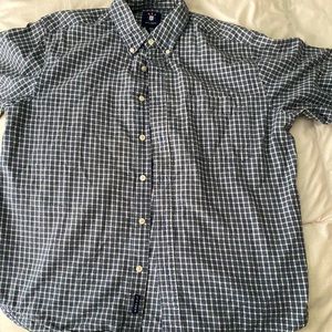 Grey and white, Ivy crew button down shirt.